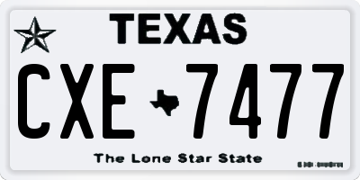 TX license plate CXE7477