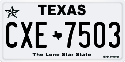 TX license plate CXE7503