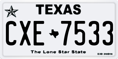 TX license plate CXE7533