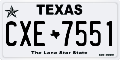 TX license plate CXE7551