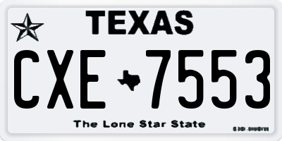 TX license plate CXE7553