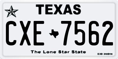 TX license plate CXE7562