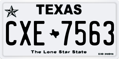 TX license plate CXE7563
