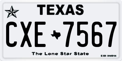 TX license plate CXE7567
