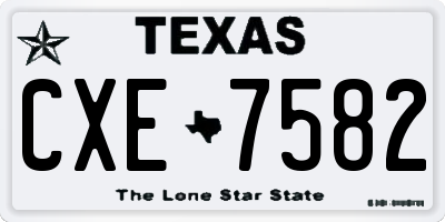 TX license plate CXE7582
