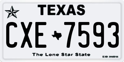 TX license plate CXE7593
