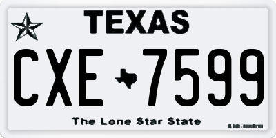 TX license plate CXE7599