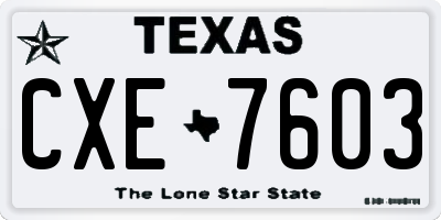 TX license plate CXE7603
