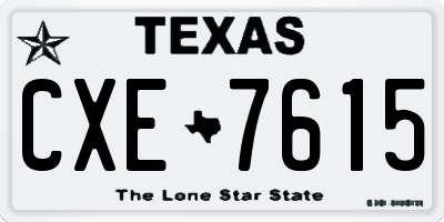 TX license plate CXE7615