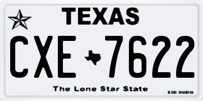 TX license plate CXE7622