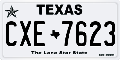 TX license plate CXE7623