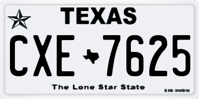 TX license plate CXE7625