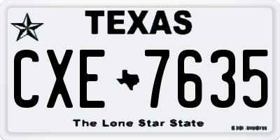 TX license plate CXE7635