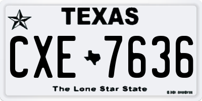 TX license plate CXE7636