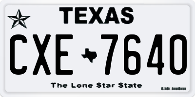 TX license plate CXE7640
