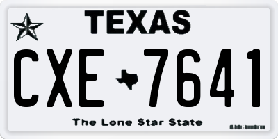 TX license plate CXE7641