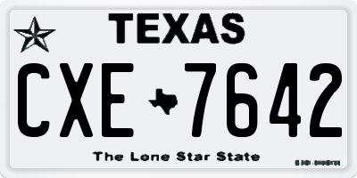 TX license plate CXE7642