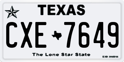 TX license plate CXE7649
