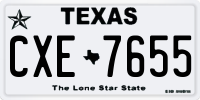 TX license plate CXE7655
