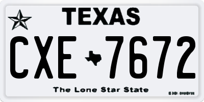 TX license plate CXE7672