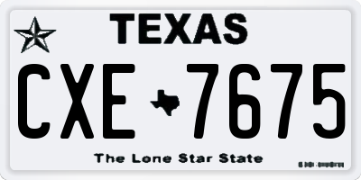 TX license plate CXE7675