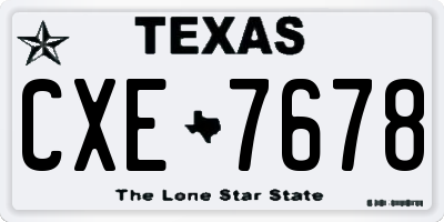TX license plate CXE7678