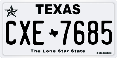 TX license plate CXE7685