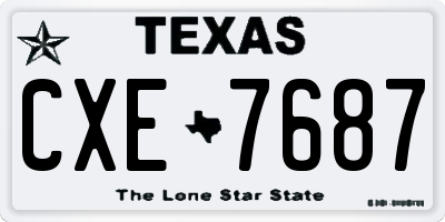 TX license plate CXE7687