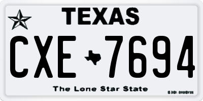 TX license plate CXE7694