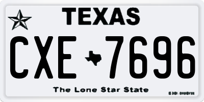TX license plate CXE7696