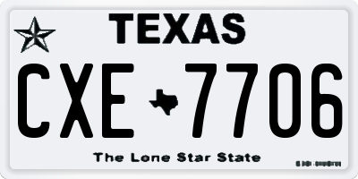 TX license plate CXE7706