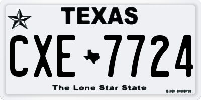 TX license plate CXE7724