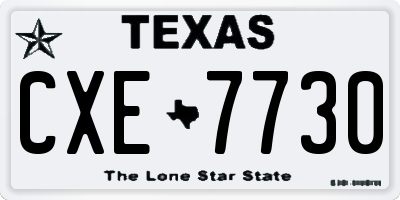 TX license plate CXE7730