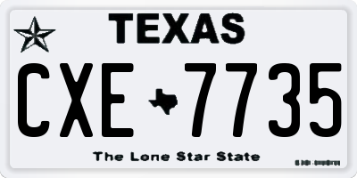 TX license plate CXE7735