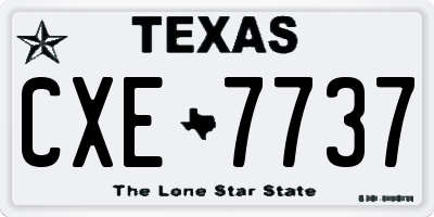 TX license plate CXE7737