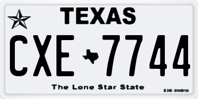 TX license plate CXE7744
