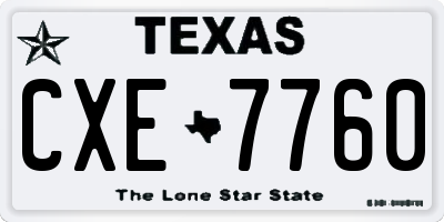TX license plate CXE7760