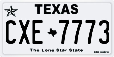 TX license plate CXE7773
