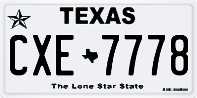 TX license plate CXE7778