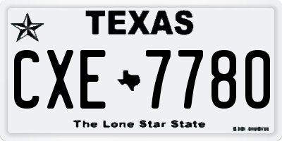 TX license plate CXE7780