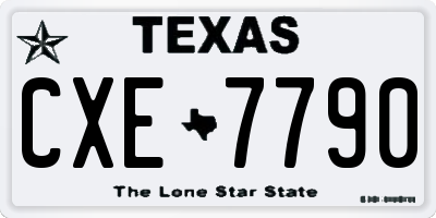 TX license plate CXE7790