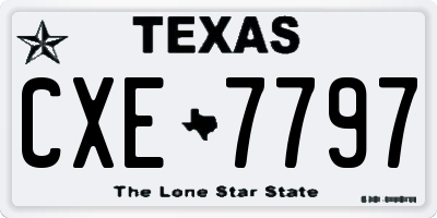 TX license plate CXE7797
