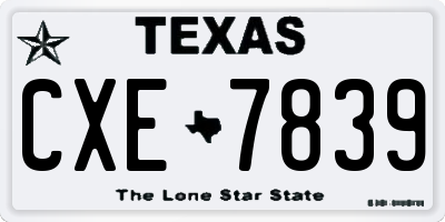 TX license plate CXE7839