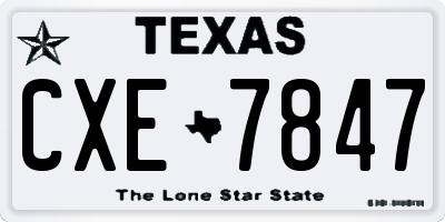 TX license plate CXE7847