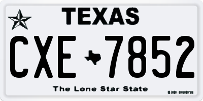 TX license plate CXE7852
