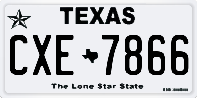 TX license plate CXE7866