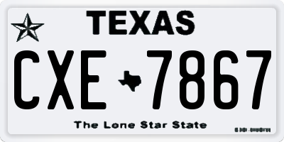 TX license plate CXE7867