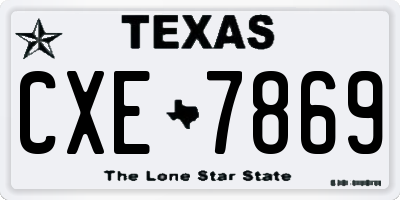 TX license plate CXE7869