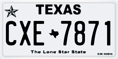 TX license plate CXE7871