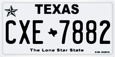 TX license plate CXE7882